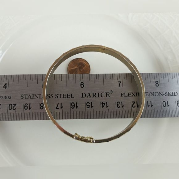 Vintage Red Enamel Diamond Star Cut Bracelet Chain - Picture 4 of 7